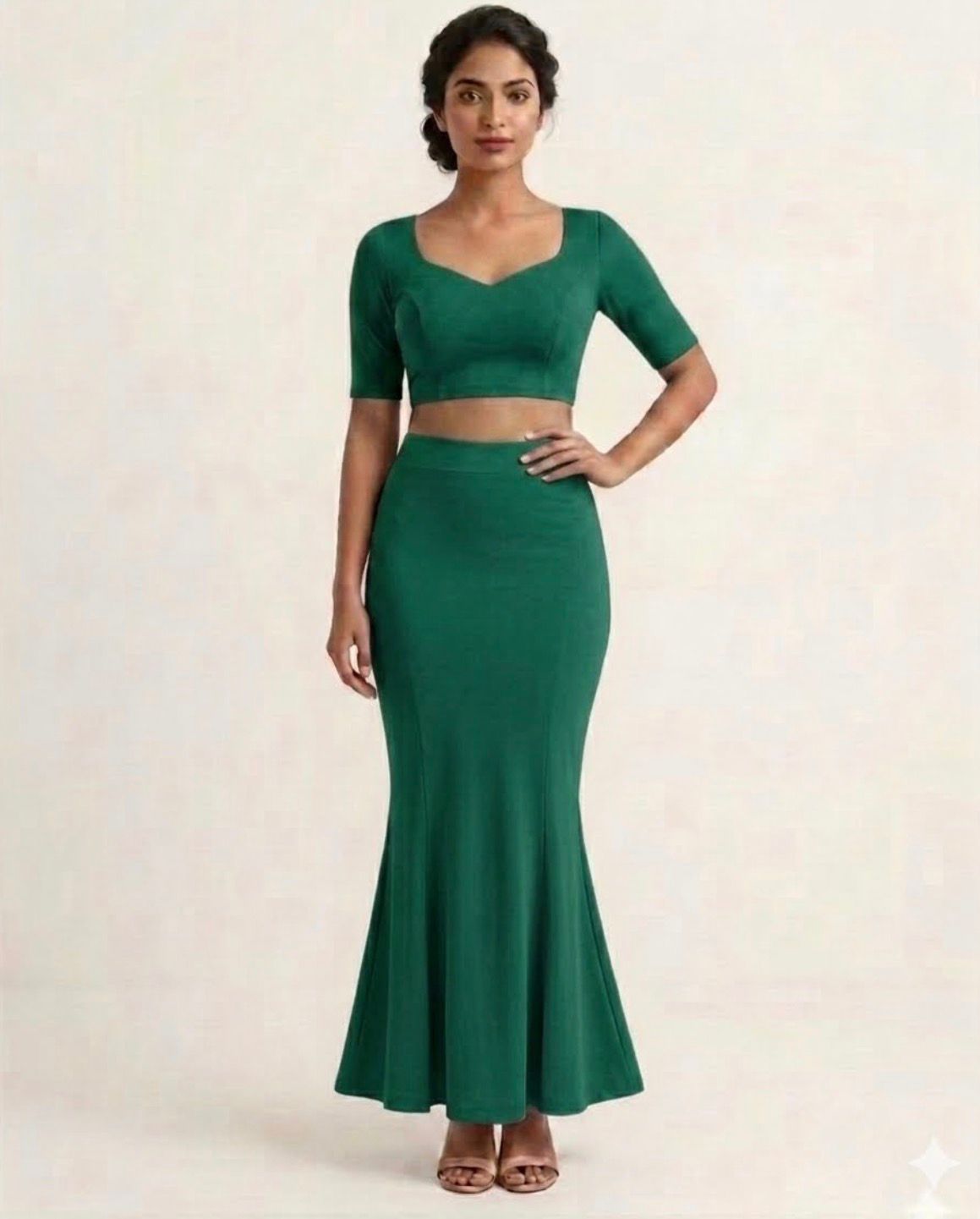 Fishtail Mermaid Shapewear Skirt - Forrest Green
